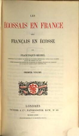 Les Écossais en France : Les Français en Écosse, 1