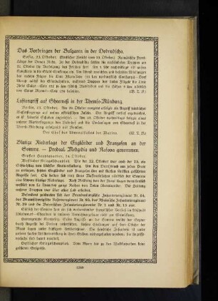 Blutige Niederlage der Engländer und Franzosen an der Somme. - Predeal, Medgidia und Rasova genommen.