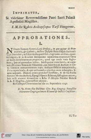 Imprimatur, Si videbitur Reverendissimo Patri Sacri Palatii Apostilici Magistro