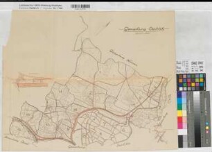 Oestrich (Iserlohn) neue Grenze zur Gemarkung Iserlohn 1929 1 : 10 000 50 x 63 farb. Einzeichnung in Pause Regierung Arnsberg Nr. 17783