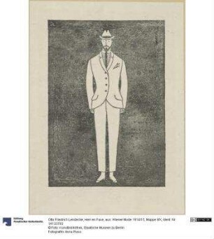 Herr en Face, aus: Wiener Mode 1914/15, Mappe 9/X