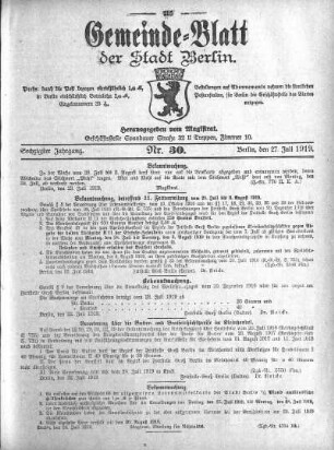 1919,30: Nr. 30, 27. Juli 1919
