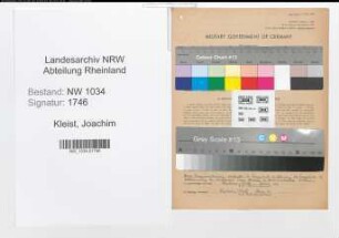 Entnazifizierung Joachim Von Kleist , geb. 22.03.1905 (Major)
