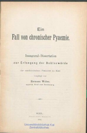 Ein Fall von chronischer Pyaemie