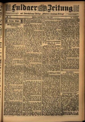 Dritte Ausgabe vom Samstag, den 04. Mai 1901.