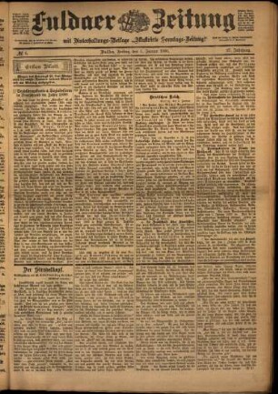Erste Ausgabe vom Freitag, den 05. Januar 1900.