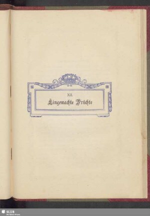 XII. Eingemachte Früchte