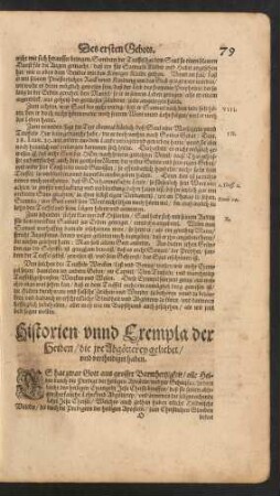 Historien unnd Exempel der Heiden/ die ire Abgötterey geliebet/ und vertheidiget haben