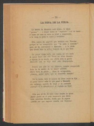 La pena de la vieja...