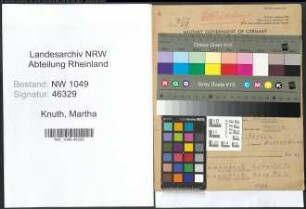 Entnazifizierung Martha Knuth , geb. 04.05.1907 ()