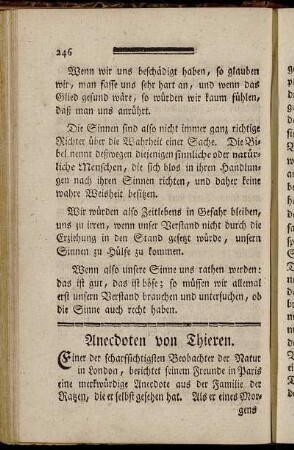Anecdoten von Thieren