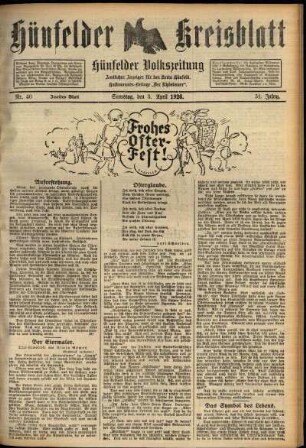 Zweite Ausgabe vom Samstag, den 03. April 1926.