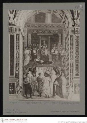 Ausmalung, Leben des Enea Silvio Piccolomini, des späteren Pius II., Kanonisation der heiligen Katharina