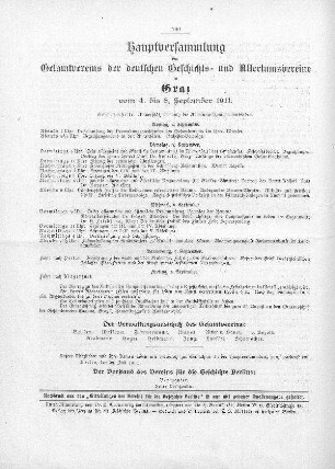 Hauptversammlung des Gesamtvereins der deutschen Geschichts- und Altertumsvereine