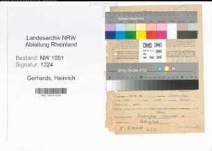 Entnazifizierung Heinrich Gerhards , geb. 14.11.1906 (Landwirt)