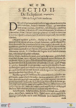 Sectio II: De Eclipseon paratērēsei, Ubi de Eclipsi Solis moderna