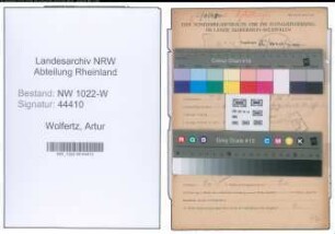 Entnazifizierung Artur Wolfertz , geb. 07.06.1886 (Schlosser)
