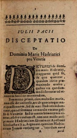 De Dominio seu imperio Maris Iulii Pacii Hug. Grotii etc. dissertationes