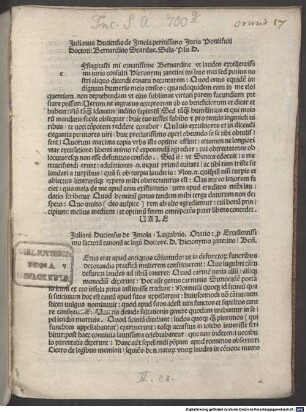 Lugubris oratio pro Hieronymo Zanetino : mit Widmungsbrief des Autors an Bernardinus Scardovus