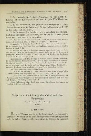 Einiges zur Verklärung des naturkundlichen Unterrichts : (Schluß)