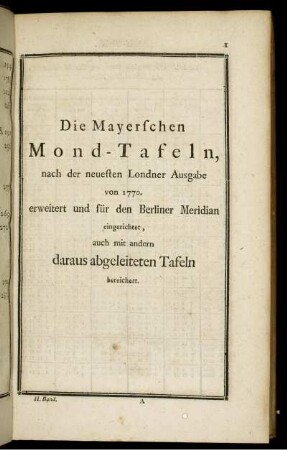 Die Mayerschen Mond-Tafeln ...