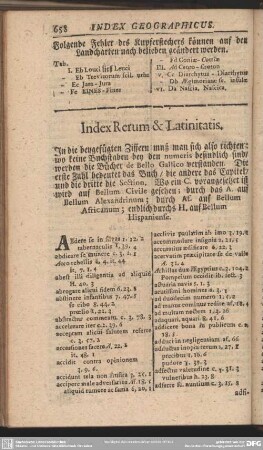 Index Rerum & Latinitatis