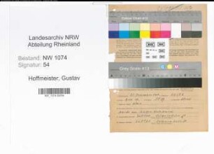 Entnazifizierung Gustav Hoffmeister , geb. 23.12.1909 (Angestellter)