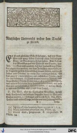 Nutzlicher Unterricht wider den Teufel zu streiten.