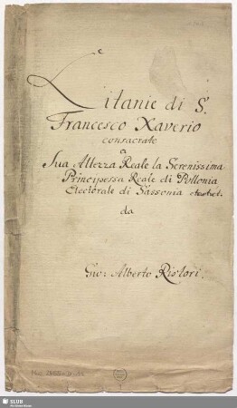 Litanies - Mus.2455-D-1a : V (4), Coro, strings, bc : d