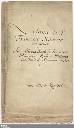 Litanies - Mus.2455-D-1a : V (4), Coro, strings, bc : d