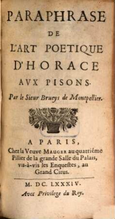 Paraphrase de l'art poetique