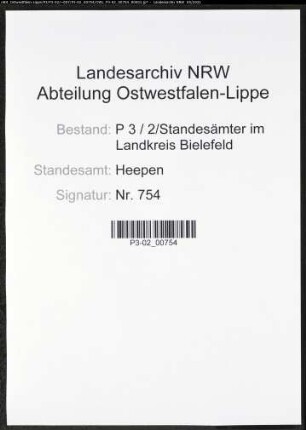 Heiratsregister Standesamt Heepen