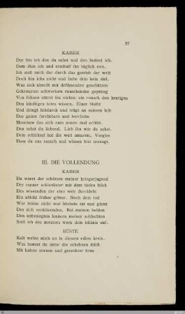 III. Die Vollendung