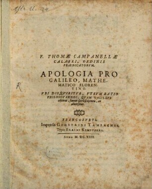 Apologia pro Galileo