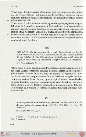 Eintrag Nr. 450 - 476