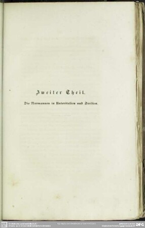 Zweiter Theil. Die Normannen in Unteritalien und Sicilien