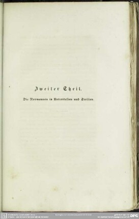 Zweiter Theil. Die Normannen in Unteritalien und Sicilien
