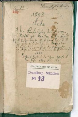 Darstellung der Verfassung des Domkapitels, Personalzustand und Vakanzen