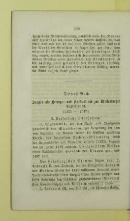 Drittes Buch. Sachsen als Herzogs- und Kurstaat bis zur Wittenberger Capitulation. (1423-1547)