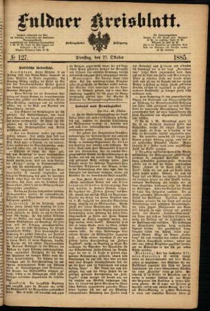 Ausgabe vom Dienstag, den 27. Oktober 1885.