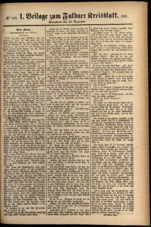 Zweite Ausgabe vom Samstag, den 14. Dezember 1901.