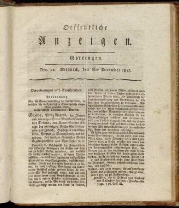 Nro. 11. Mittwoch, den 8ten December 1813 [-] Nro. 17. Mittwoch, den 29ten December 1813