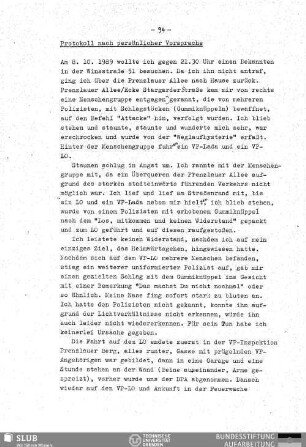 Protokoll nach persönlicher Vorsprache