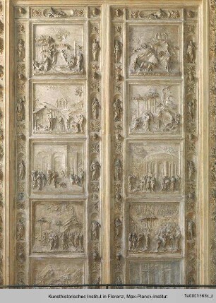 Gipsabguss von Ghibertis Paradiestüren des Florentiner Baptisteriums