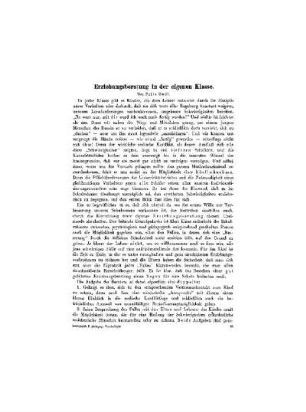 Erziehungsberatung in der eigenen Klasse