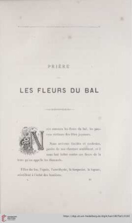 Prière Les Fleurs du Bal