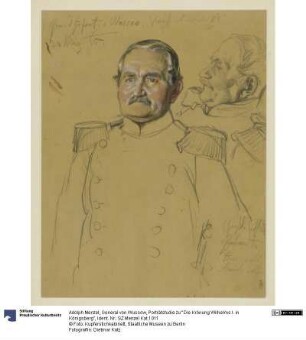 General von Wussow, Porträtstudie zu "Die Krönung Wilhelms I. in Königsberg"