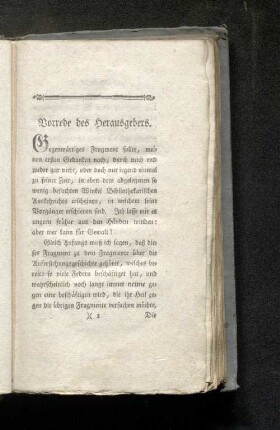 Vorrede des Herausgebers.