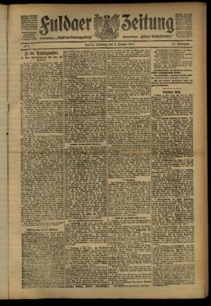 Ausgabe vom Dienstag, den 09. Januar 1912.