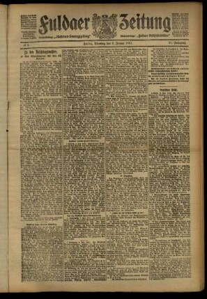 Ausgabe vom Dienstag, den 09. Januar 1912.